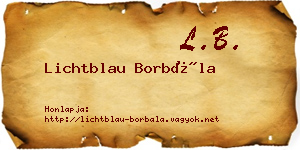 Lichtblau Borbála névjegykártya